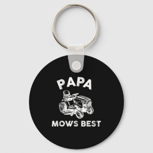 Papa Mows Funny Lawn Mower Father's Day Grandpa  Keychain