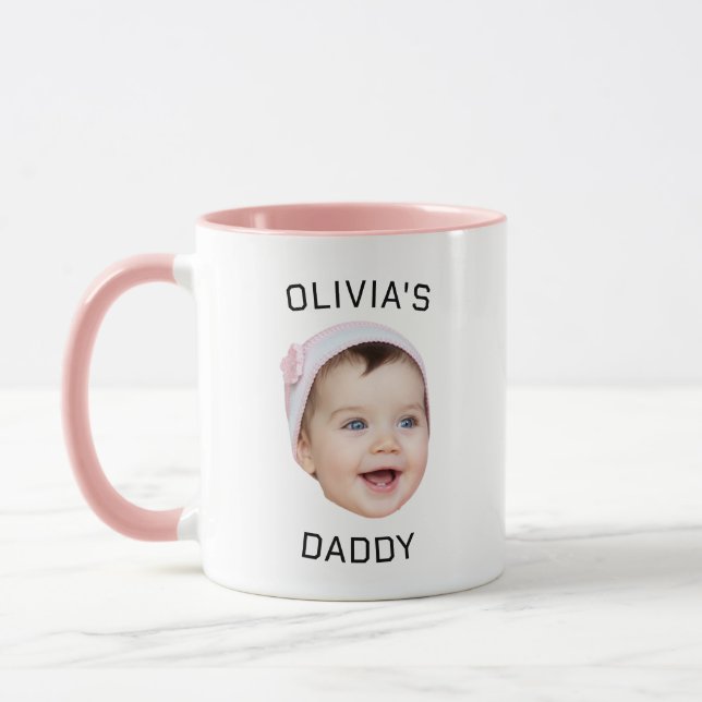 Papa, Mug Cadeau, Mug Visage Personnalisé, Bébé Pe (Gauche)