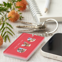 Papa multi photo typographie rouge moderne