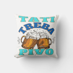 Papa Needs beer Throw Pillow