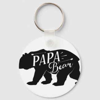 Papa Novelty Bear Funny Retro Keychain