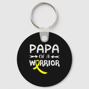 Papa Of A Warrior Against Father Childhood Cancer  Keychain