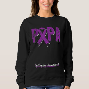 Papa of a Warrior Epilepsy Papa Purple Ribbon Supp Sweatshirt