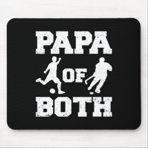 Papa Of Both Funny Soccer Hockey Papa Mouse Pad