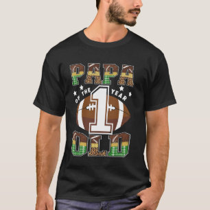 Papa Of The 1 Year Old Football 1St Year Down Birt T-Shirt