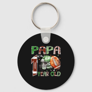 Papa Of The 1 Year Old Football Lover 1st Birthday Keychain