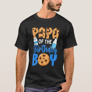 Papa of the birthday boy Milk and Cookies 1st birt T-Shirt