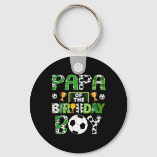 Papa Of The Birthday Boy Soccer Player Game Day Keychain