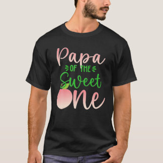 Papa Of The Birthday One Peach 1St Summer Fruit Fa T-Shirt