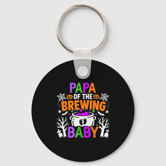 Papa Of The Brewing Baby Halloween Costume  Keychain (Front)