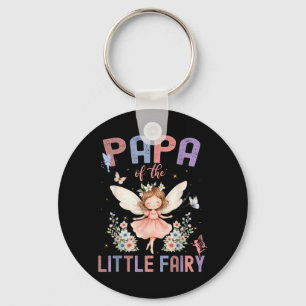 Papa of The Little Fairy First Birthday Girl Keychain