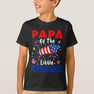 Papa Of The Little Firecracker 4th Of July Proud T-Shirt
