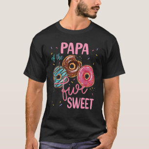 Papa Of The Sweet Five 5th Doughnut Birthday Party T-Shirt