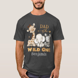 Papa of the Wild One Safari Anniversaire T-shirt