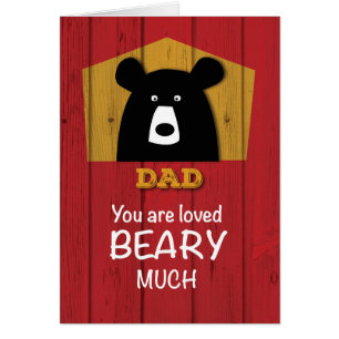 Papa, Ours de Saint Valentin Woue sur le bois roug