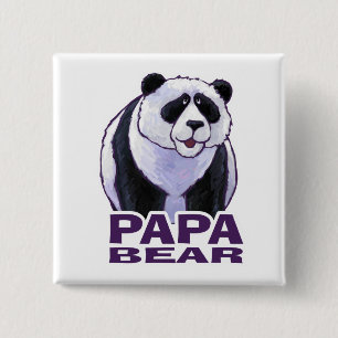 Papa Panda Bear 2 Inch Square Button