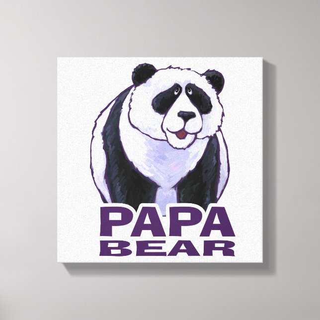 Papa Panda Bear Canvas Print (Front)