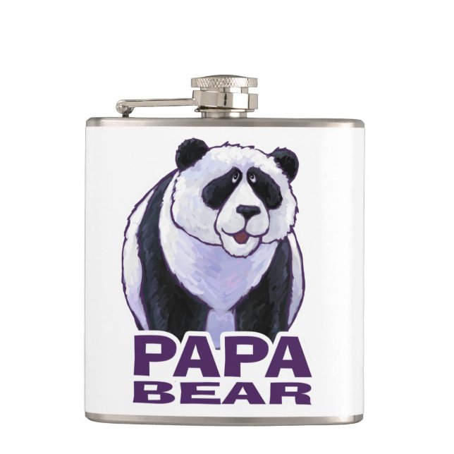 Papa Panda Bear Hip Flask (Front)