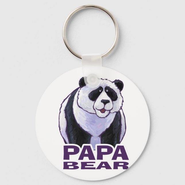 Papa Panda Bear Keychain (Front)