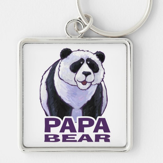 Papa Panda Bear Keychain (Front)