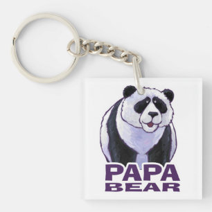 Papa Panda Bear Keychain