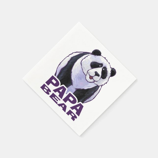 Papa Panda Bear Napkin (Corner)