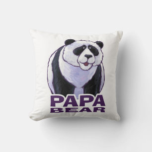 Papa Panda Bear Throw Pillow