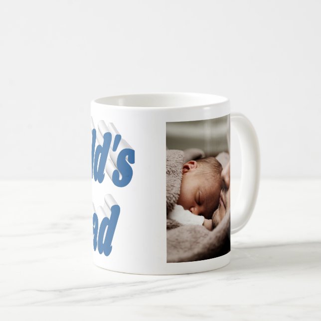 Papa photo bleu mer texte tasse de café (Devant droit)