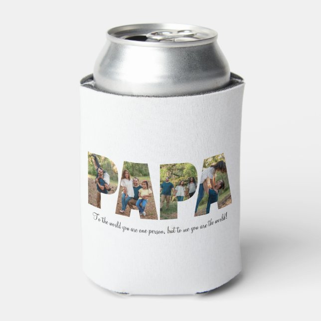 Papa Photo Collage Cooler for Father's day (Can Front)