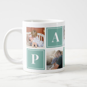 Papa Photo Collage Custom Giant Coffee Mug