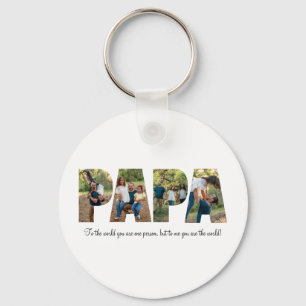 Papa Photo Collage Keychain for Father's day