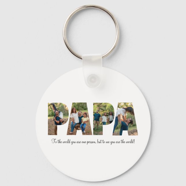 Papa Photo Collage Keychain for Father's day (Front)