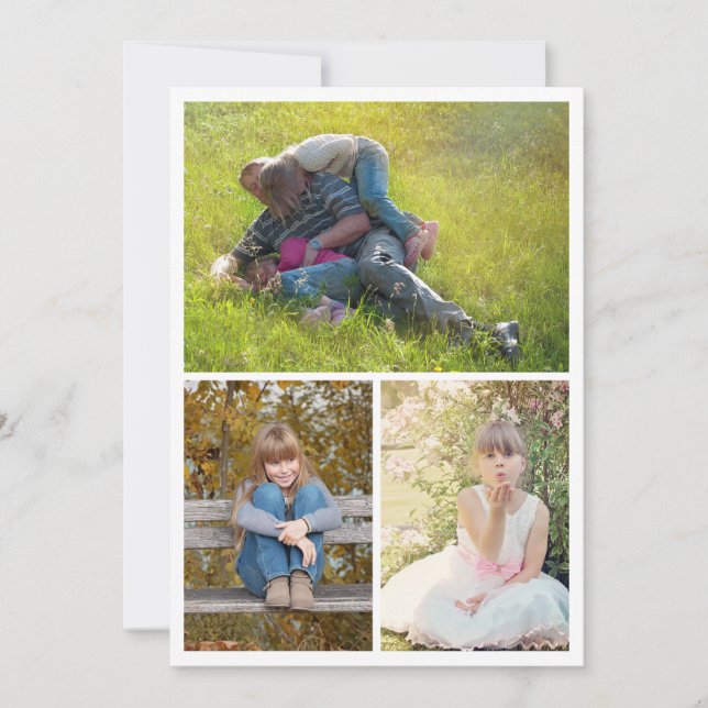 Papa Photo Collage Trois photos Carte Fête des pèr (Devant)