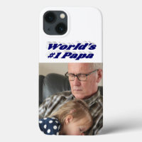 Papa photo with dark blue text