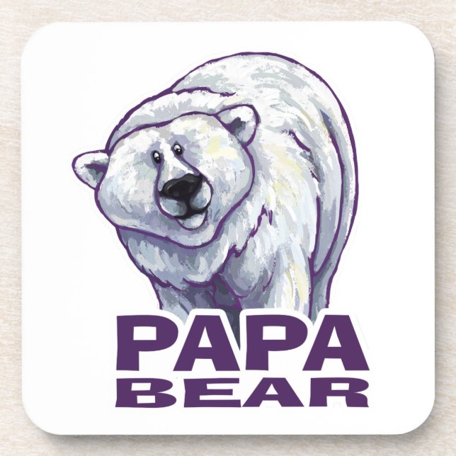 Papa Polar Bear Coaster (Front)