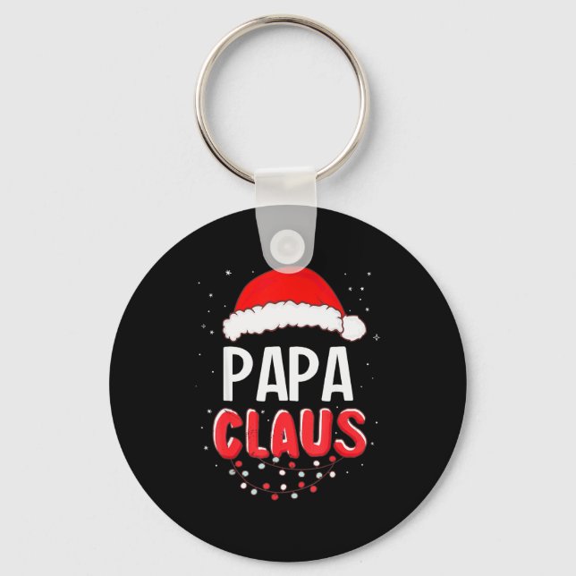Papa Santa Claus Christmas Matching Costume  Keychain (Front)