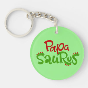 Papa Saurus Graphic Keychain