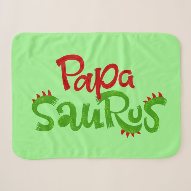 Papa Saurus Graphic Sherpa Blanket (Front (Horizontal))