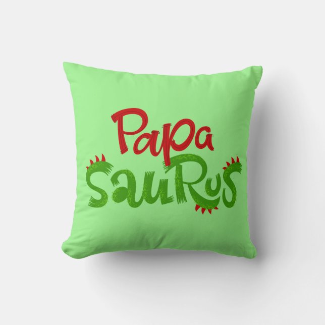 Papa Saurus Graphic Throw Pillow (Front)
