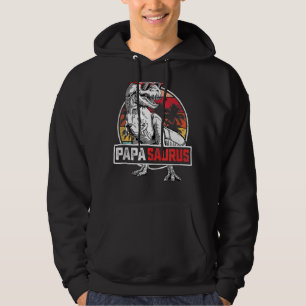 Papa Saurus Men Papa Saurus Rex Birthday Party Dad Hoodie