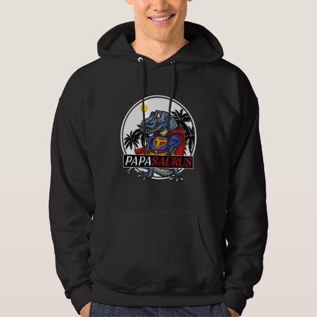 papa saurus papa dinosaur hoodie (Front)