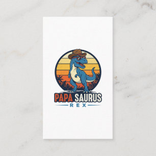 Papa Saurus Rex Cowboy Dinosaur Vintage Shirt_1 Business Card