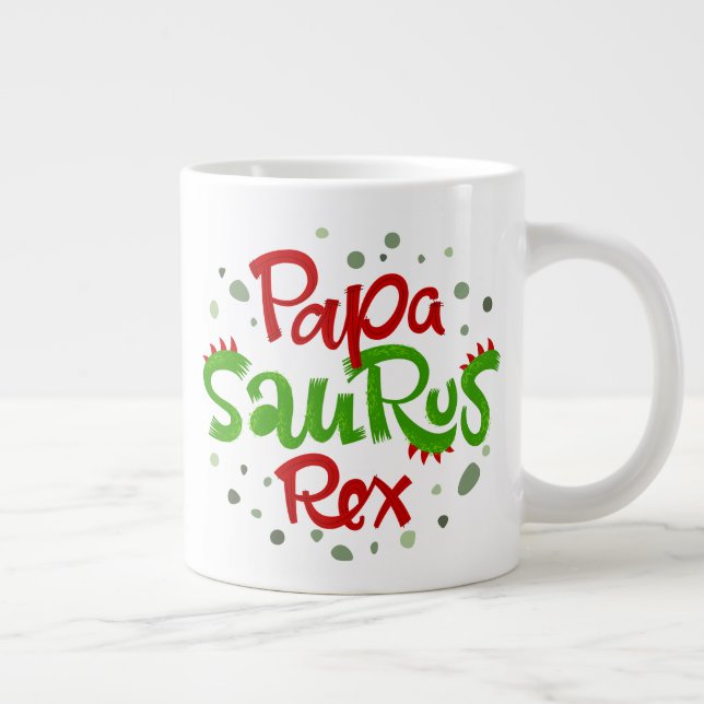Papa Saurus Rex Graphic Large Coffee Mug (Right)