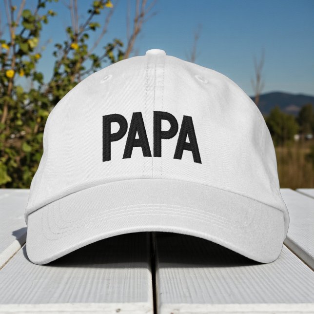 Papa Simple Trendy Modern Typography Custom Embroidered Hat (Creator Uploaded)