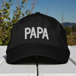 Papa Simple Trendy Modern Typography Custom Embroidered Hat<br><div class="desc">Papa Simple Trendy Modern Typography Custom Embroidered Baseball Cap features the simple modern embroidered text "Papa". Perfect as a gift for Papa for Father's Day, Christmas, birthday and more. Created by Evco Studio www.zazzle.com/store/evcostudio</div>