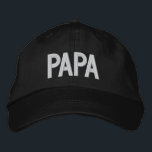Papa Simple Trendy Modern Typography Custom Embroidered Hat<br><div class="desc">Papa Simple Trendy Modern Typography Custom Embroidered Baseball Cap features the simple modern embroidered text "Papa". Perfect as a gift for Papa for Father's Day,  Christmas,  birthday and more. Created by Evco Studio www.zazzle.com/store/evcostudio</div>