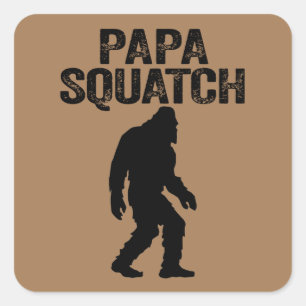 Papa Squatch Funny Bigfoot - Father's Day Gift Square Sticker
