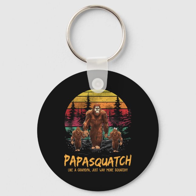 Papa Squatch Like A Grandpa Funny Bigfoot Sasquatc Keychain (Front)