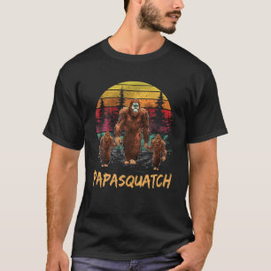 Papa Squatch Retro Bigfoot Dad Sasquatch Yeti Fath T-Shirt