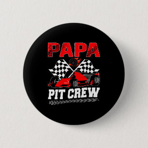 Papa T Crew Racing Family Race Car Birthday Boy 2 Inch Round Button